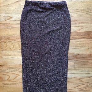 Topshop Burgundy, Shimmer Midi Skirt - Sz 6
